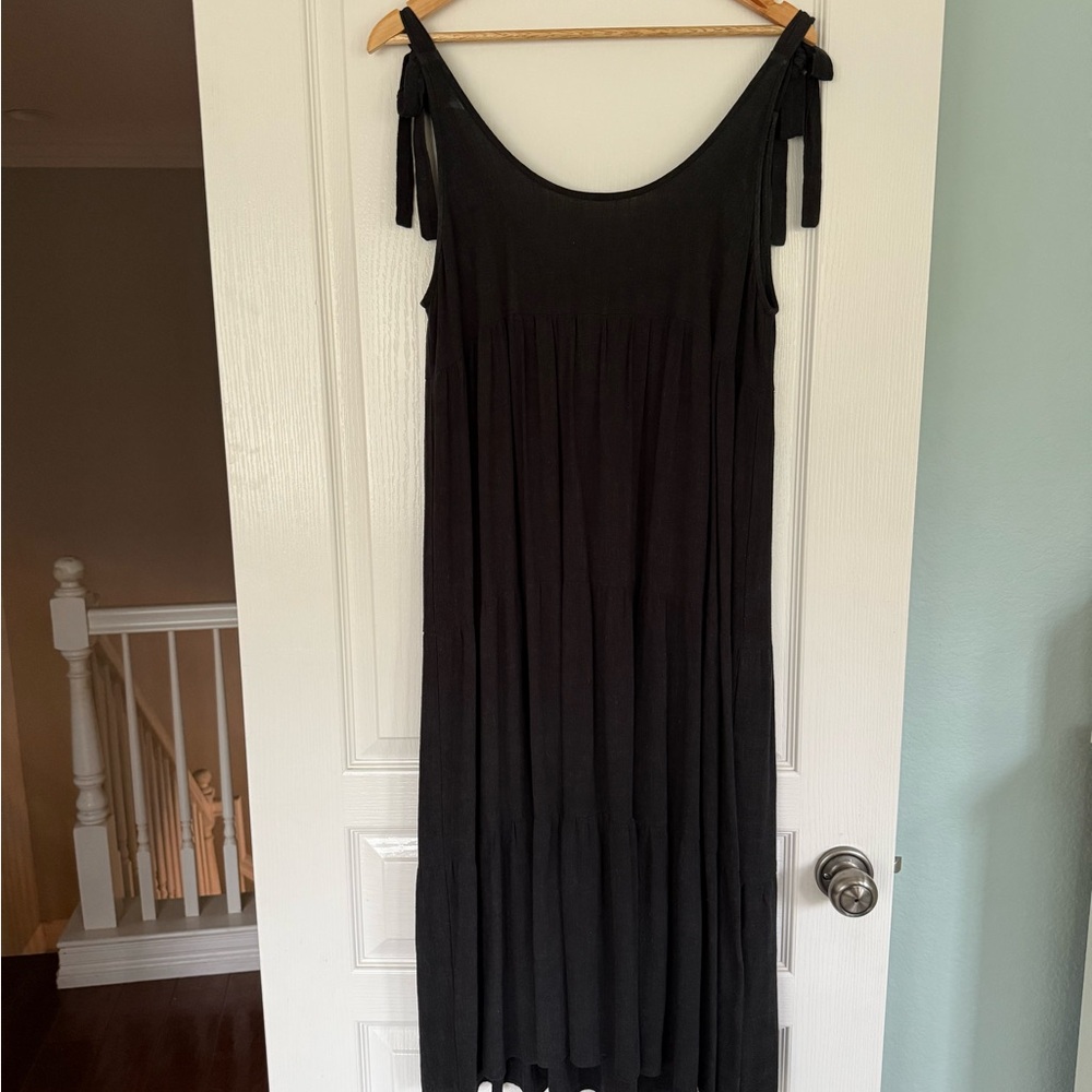Rachel Pally Black Maxi Dress with Tie Straps